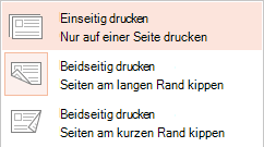 Einige Drucker können auf einer beliebigen Seite eines Blatt Papiers drucken oder auf beiden Seiten.