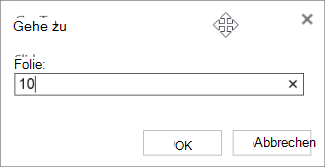 Screenshot: Geben Sie die Foliennummer ein.