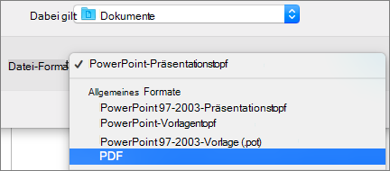 Zeigt die Option 