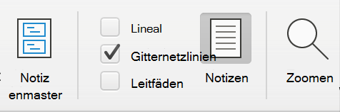 Screenshot der in PowerPoint aktivierten Gitternetzlinien