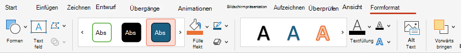 Screenshot der Registerkarte 