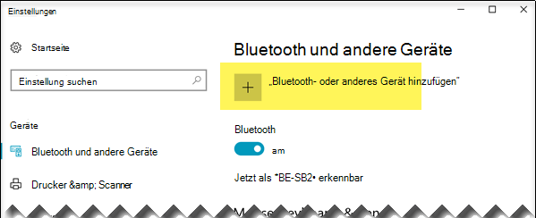 Ein Bluetooth-Gerät hinzufügen