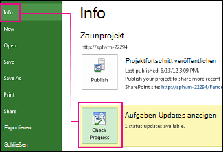 Überprüfen des Fortschritts des Terminplans (Abbildung)