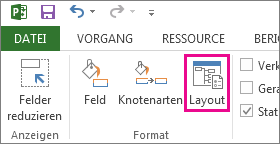 Schaltfläche 'Layout' auf der Registerkarte 'Format'