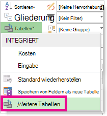 Symbol 'Weitere Tabellen'