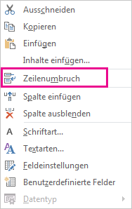 Wrap Text command on the right-click menu