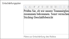 Entschärfungsplan