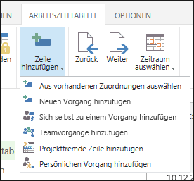 Zeile hinzufügen