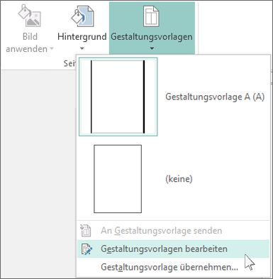 Screenshot des Dropdownmenüs 