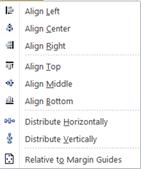 Align object options in Publisher 2010