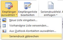 Abbrechen des Seriendrucks