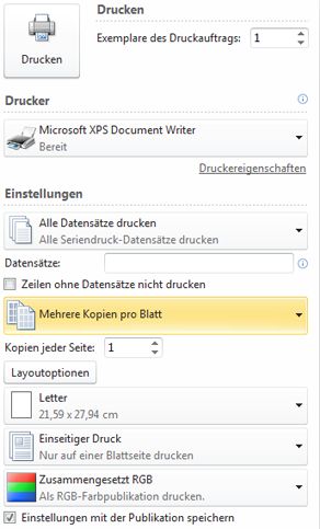 Mehrere Seiten pro Blatt drucken
