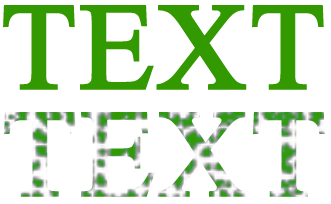 Vergrößerter Text als Vollton und als Farbton