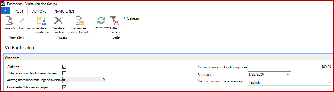 SII-Setup bearbeiten