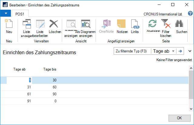 Zahlungszeitraum einrichten