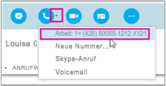 Rufen Sie die Geschäftliche Nummer einer Person an.