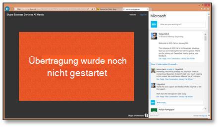 Seite zum Beitreten zur SkypeCast-Veranstaltung