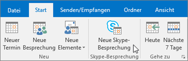 Skype for Business: Planen einer Besprechung