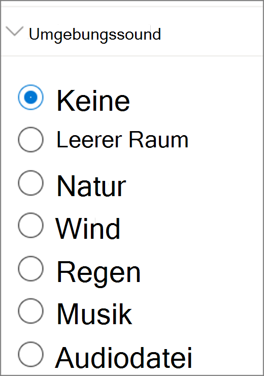 Benutzeroberfläche für Umgebungssound