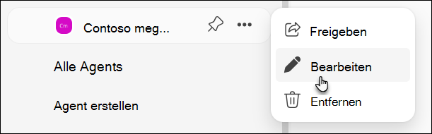 Screenshot des Bearbeitungs-Agents in bizchat