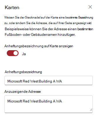 Bearbeiten von Pinbeschriftung und Adresse