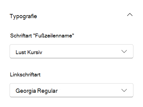 Fußzeilenschriftarten
