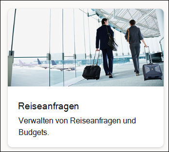 Screenshot: Reiseanforderung für Listenvorlagen