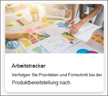 Screenshot der Auswahl von Auflisten der Vorlagenarbeitsnachverfolgung