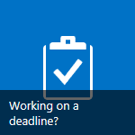 Die Arbeiten an einem Stichtag? Kachel im Webpart Erste Schritte mit Ihrer Website.