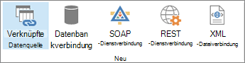 Optionsschaltflächen für neue Datenverbindung