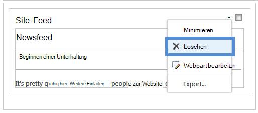 Webpart löschen