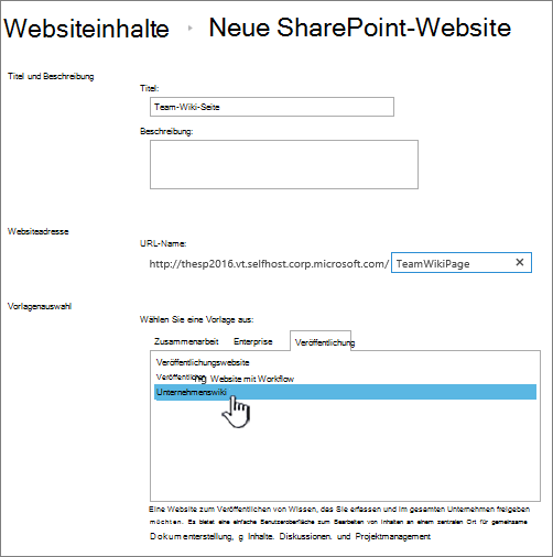 Hinzufügen von Unternehmenswiki hervorgehoben