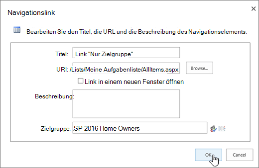 Navigationslinkeigenschaften, 