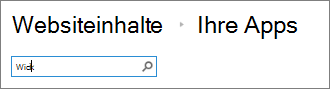 Das App-Suchfeld mit Eingabe 