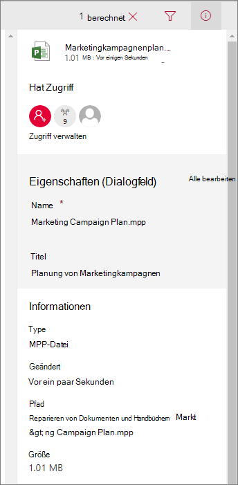 Dateiinformationen anzeigen
