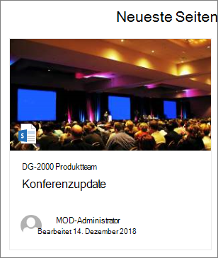 Beispiel für ein Seitenminiaturbild im Webpart 