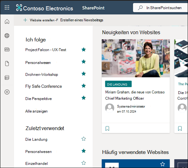 SharePoint Online-Startseite