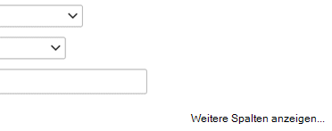 Wenn Sie Ihrer Filterdefinition einen weiteren Eintrag hinzufügen müssen, wählen Sie Weitere Spalten anzeigen aus.