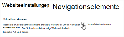 Deaktivieren des Schnellstartmenüs