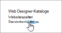 Auswählen der Websiteinhaltstypen