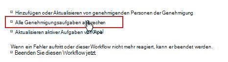 Link 'Alle Aufgaben abbrechen'