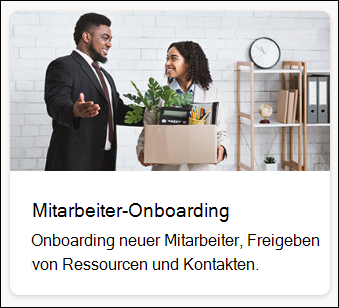 Screenshot der Vorlage für das Onboarding von Mitarbeitern