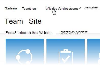 Obere Navigationsleiste einer Website