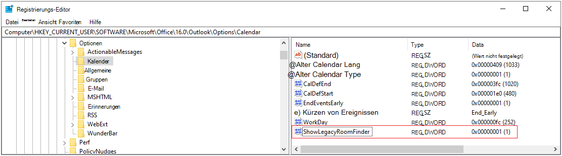 Ein Image der Windows-Registrierung.