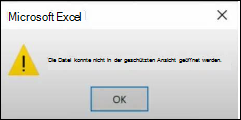 Fehler in geschützter Ansichtsdatei in Office