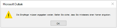 Aufgabenfehler Wir müssen wissen, an wen wir dies senden sollen