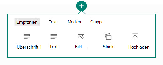 Welche Art von Inhalten möchten Sie hinzufügen?