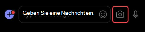 Greifen Sie auf Ihre Kamera zu, indem Sie auf das Bild rechts neben dem Feld zum Verfassen tippen.