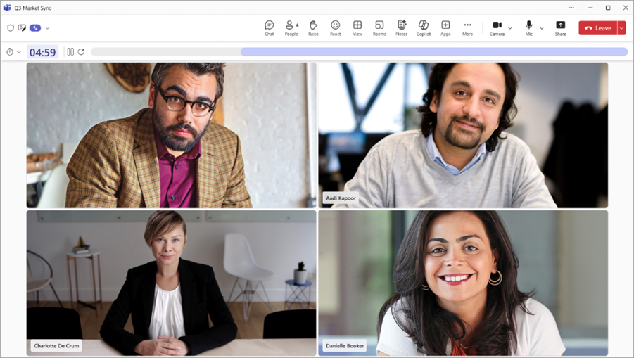Screenshot von Personen in einer Teams-Besprechung