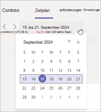 Ändern Sie den Datumsbereich der Zeitplanansicht in Schichten.